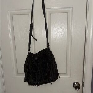 Black Fringe Crossbody Bag - Women